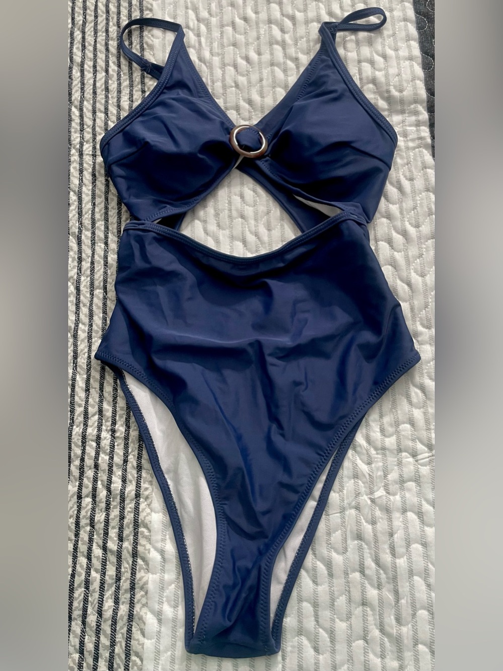 Amazon Navy Blue One-Piece Swimsuit with Ring Cutout - NWOT - M